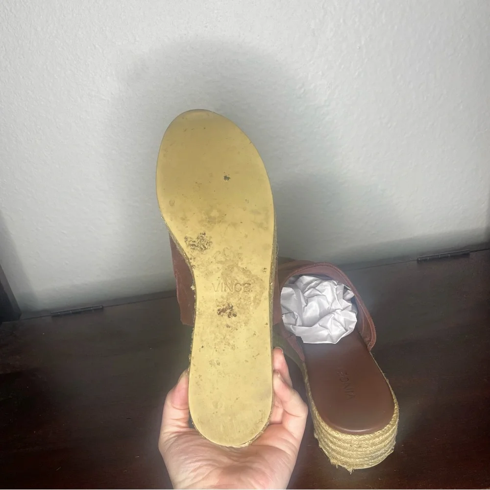 Vince Solana Suede Espadrille Wedge Sandal Size 11